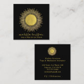 Yoga Meditation Instructor Gold Sun Mandala Square Quadratische Visitenkarte (Vorne/Hinten)