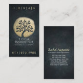 Yoga Meditation Instructor Gold Tree Loyalty Punch Treuekarte (Vorne/Hinten)