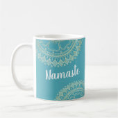 Yoga Meditation Instructor Green Blue Gold Mandala Kaffeetasse (Links)