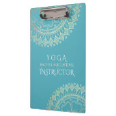 Yoga Meditation Instructor Green Blue Gold Mandala Klemmbrett (Links)