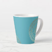 Yoga Meditation Instructor Green Blue Gold Mandala Milchtasse (Rechte Ecke)