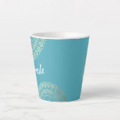 Yoga Meditation Instructor Green Blue Gold Mandala Milchtasse (Vorderseite)