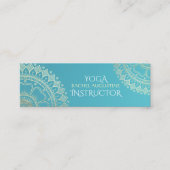 Yoga Meditation Instructor Green Blue Gold Mandala Mini Visitenkarte (Vorderseite)