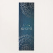 Yoga Meditation Instructor Green Blue Gold Mandala Yogamatte (Rückseite)