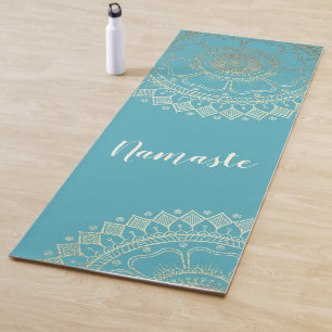 Yoga Meditation Instructor Green Blue Gold Mandala Yogamatte