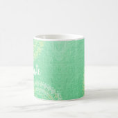 Yoga Meditation Instructor Green Gold Foil Mandala Kaffeetasse (Mittel)