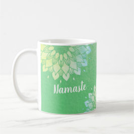 Yoga Meditation Instructor Green Gold Foil Mandala Kaffeetasse