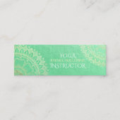 Yoga Meditation Instructor Green Gold Foil Mandala Mini Visitenkarte (Vorderseite)