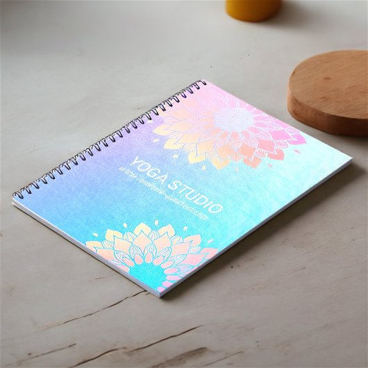 Yoga Meditation Instructor Green Gold Foil Mandala Notizblock