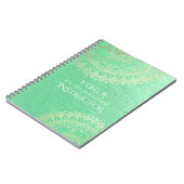 Yoga Meditation Instructor Green Gold Foil Mandala Notizblock (Linke Seite)
