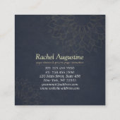 Yoga Meditation Instructor Green Gold Foil Mandala Quadratische Visitenkarte (Rückseite)