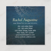 Yoga Meditation Instructor Green Gold Foil Mandala Quadratische Visitenkarte (Rückseite)