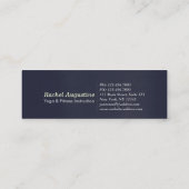 Yoga Meditation Instructor Life Coach OM Symbol Mi Mini Visitenkarte (Rückseite)