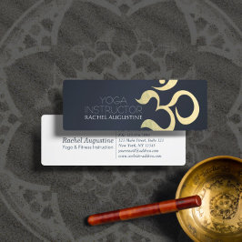 Yoga Meditation Instructor Life Coach OM Symbol Mini Visitenkarte