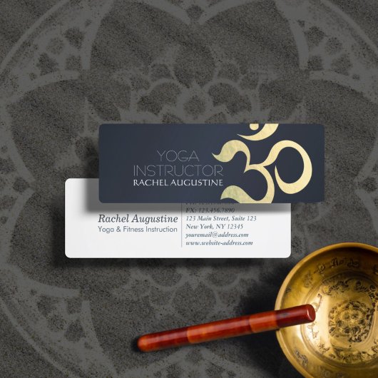 Yoga Meditation Instructor Life Coach OM Symbol Mini Visitenkarte