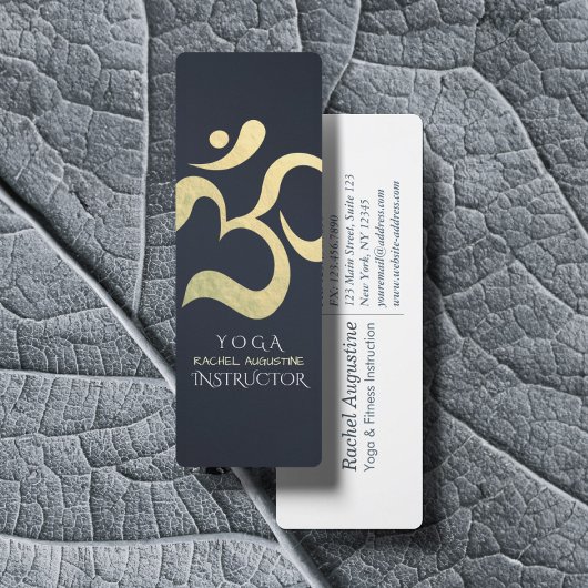Yoga Meditation Instructor Life Coach OM Symbol Mini Visitenkarte
