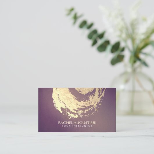 Yoga Meditation Instructor Lila Gold ZEN Symbol Visitenkarte (Stehend Vorderseite)