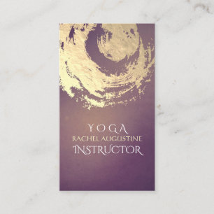Yoga Meditation Instructor Lila Gold ZEN Symbol Visitenkarte