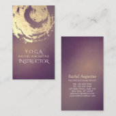 Yoga Meditation Instructor Lila Gold ZEN Symbol Visitenkarte (Vorne/Hinten)