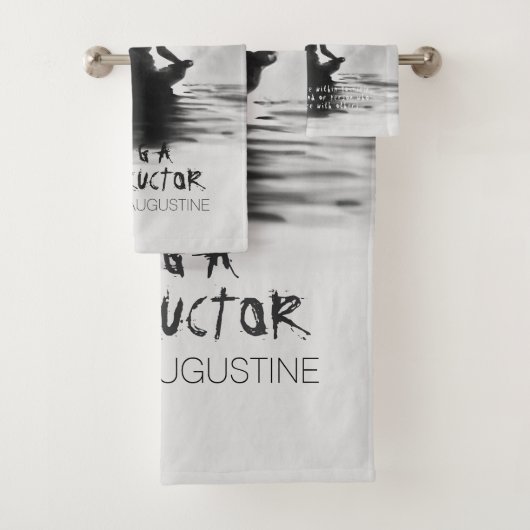 Yoga Meditation Instructor Lotus Pose Tinte Malere Badhandtuch Set (Insitu)