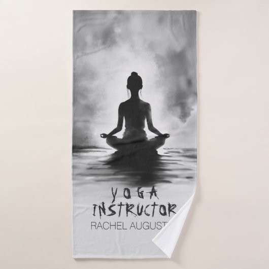 Yoga Meditation Instructor Lotus Pose Tinte Malere Badhandtuch Set (Badehandtuch)