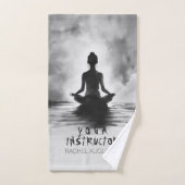 Yoga Meditation Instructor Lotus Pose Tinte Malere Badhandtuch Set (Handtuch)