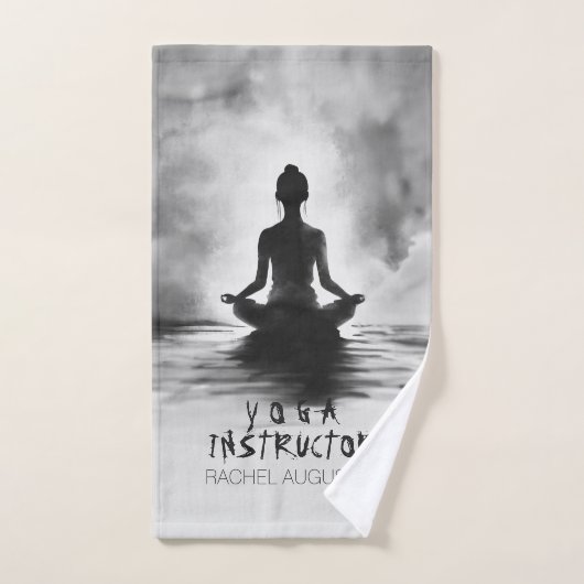 Yoga Meditation Instructor Lotus Pose Tinte Malere Badhandtuch Set (Handtuch)