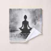 Yoga Meditation Instructor Lotus Pose Tinte Malere Badhandtuch Set (Waschlappen)
