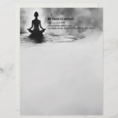 Yoga Meditation Instructor Lotus Pose Tinte Malere Briefbogen (Vorne/Hinten)