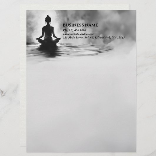Yoga Meditation Instructor Lotus Pose Tinte Malere Briefbogen (Vorne/Hinten)