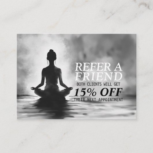 Yoga Meditation Instructor Lotus Pose Tinte Malere Empfehlungskarte (Vorderseite)