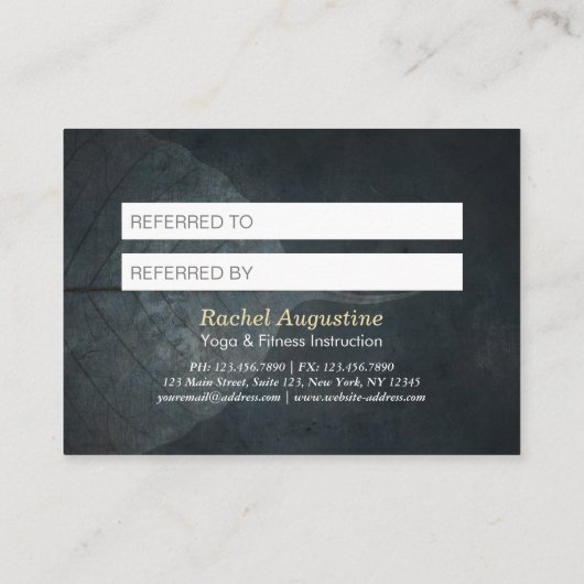 Yoga Meditation Instructor Lotus Pose Tinte Malere Empfehlungskarte (Rückseite)