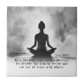 Yoga Meditation Instructor Lotus Pose Tinte Malere Fliese (Vorderseite)