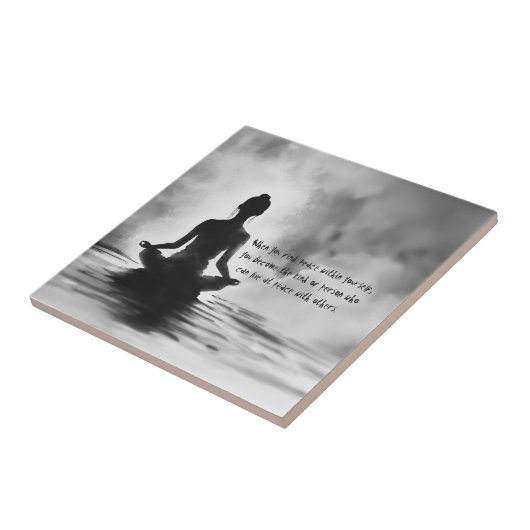 Yoga Meditation Instructor Lotus Pose Tinte Malere Fliese (Seite)