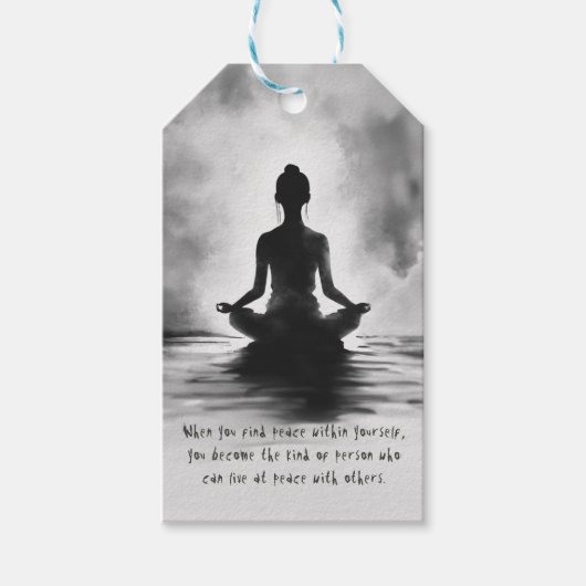 Yoga Meditation Instructor Lotus Pose Tinte Malere Geschenkanhänger (Vorderseite)