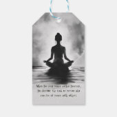 Yoga Meditation Instructor Lotus Pose Tinte Malere Geschenkanhänger (Rückseite)