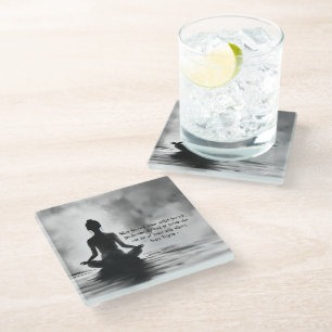 Yoga Meditation Instructor Lotus Pose Tinte Malere Glasuntersetzer