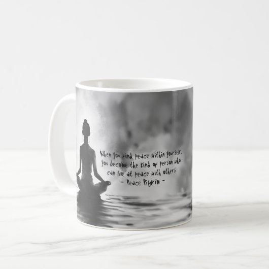 Yoga Meditation Instructor Lotus Pose Tinte Malere Kaffeetasse (Vorderseite Links)
