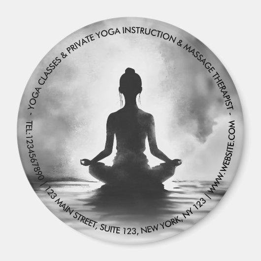 Yoga Meditation Instructor Lotus Pose Tinte Malere Magnet (Vorne)