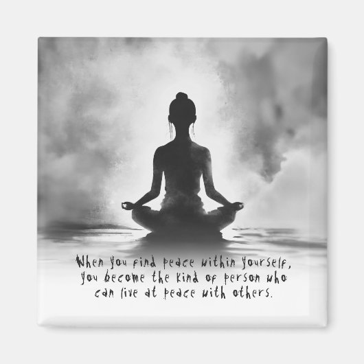 Yoga Meditation Instructor Lotus Pose Tinte Malere Magnet (Vorne)