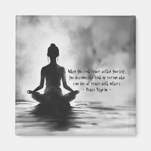 Yoga Meditation Instructor Lotus Pose Tinte Malere Magnet (Vorne)