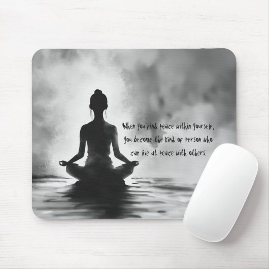 Yoga Meditation Instructor Lotus Pose Tinte Malere Mousepad (Mit Mouse)