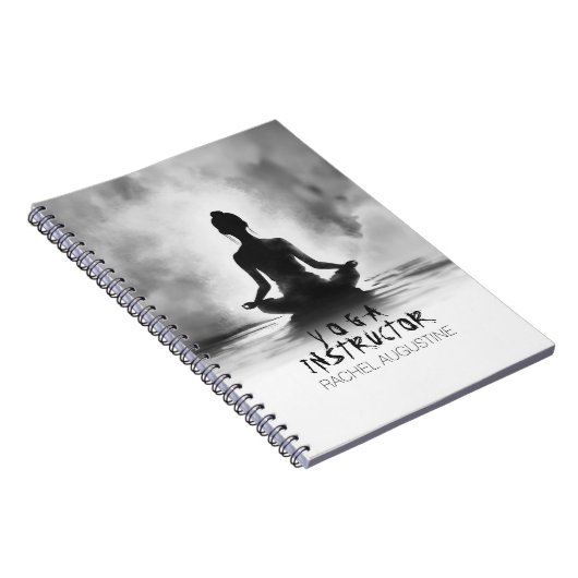 Yoga Meditation Instructor Lotus Pose Tinte Malere Notizblock (Rechte Seite)