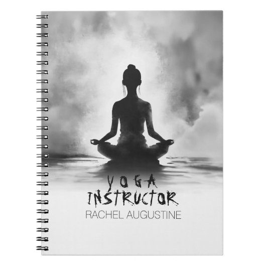 Yoga Meditation Instructor Lotus Pose Tinte Malere Notizblock (Vorderseite)