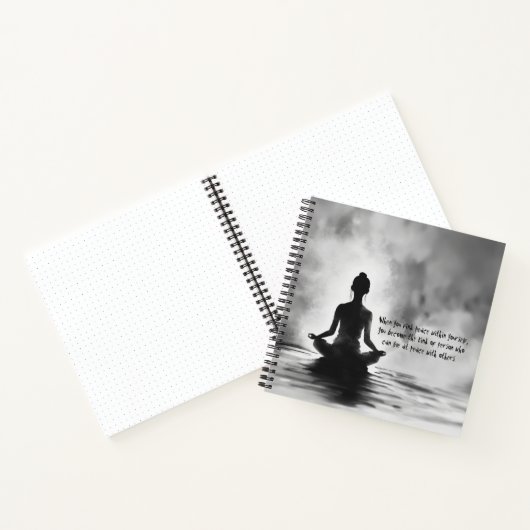 Yoga Meditation Instructor Lotus Pose Tinte Malere Notizblock (Innenseite)