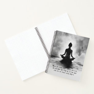 Yoga Meditation Instructor Lotus Pose Tinte Malere Notizblock