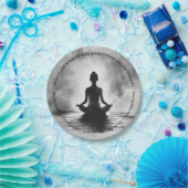 Yoga Meditation Instructor Lotus Pose Tinte Malere Pappteller (Party)