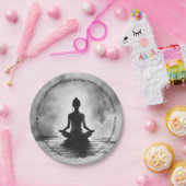 Yoga Meditation Instructor Lotus Pose Tinte Malere Pappteller (Party)