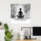 Yoga Meditation Instructor Lotus Pose Tinte Malere Poster (Heimbüro)
