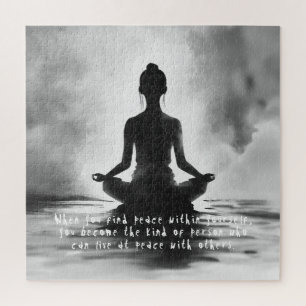 Yoga Meditation Instructor Lotus Pose Tinte Malere Puzzle